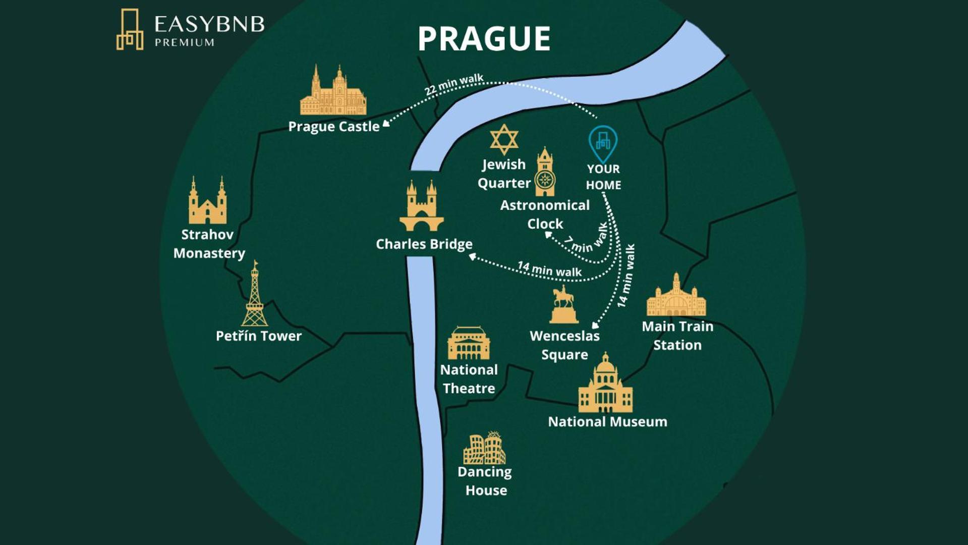 Roy 2 Bdr Apartment With Prague Castle View, Parking & Ac Ngoại thất bức ảnh